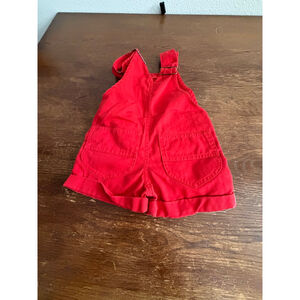 Saddlebred Red Shortalls 3T Toddler Overalls Vintage Style Bib Shorts